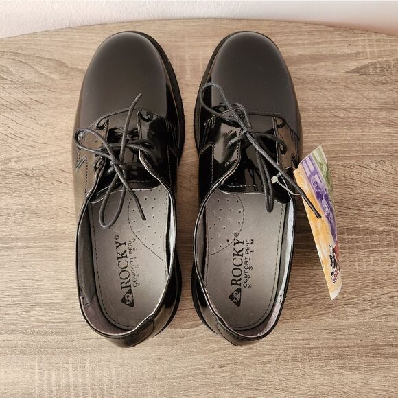 ROCKY SHOES MEN'S SIZE 10 1/2W BLACK PATENT LEATHER. - Picture 3 of 5